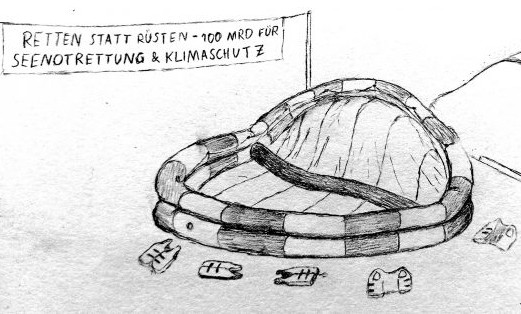 Sa. 19.11. Aktionsaufruf: Retten statt Rüsten – 100 Mrd für Klimaschutz und Seenotrettung